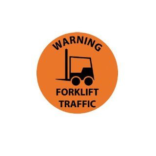 Nmc Personal Safety Walk On Floor Sign   17" Diameter   Warning Forklift Traffic: Industrial Warning Signs: Industrial & Scientific