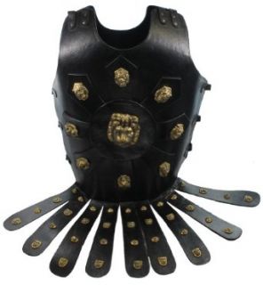 RedSkyTrader Mens Lion head Chest Plate Armor   Leather One Size Fits Most Black: Clothing