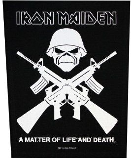 XLG Iron Maiden Crossed Guns A Matter Of Life Death Metal Music Band Woven Applique Patch: Everything Else