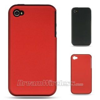 VERIZON / AT&T IPHONE 4 BLACK SKIN+RED RUBBER CASE [Electronics]: Cell Phones & Accessories