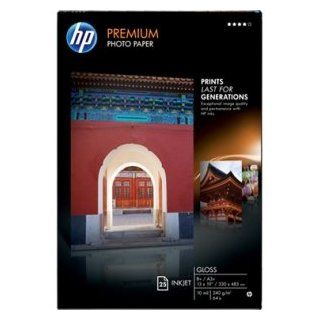 HP CZ985A Premium Photo Paper   For Inkjet Print   A3+   1082.68 ft x 19.02   240 g/m??   Glossy   87% Brightness   25 Sheet : Photo Quality Paper : Office Products
