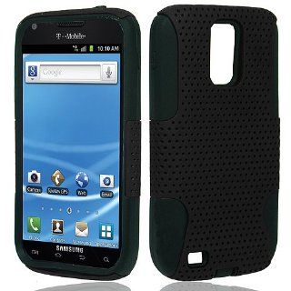 Black Hard Soft Gel Dual Layer Mesh Cover Case for Samsung Galaxy S2 S II T Mobile T989 SGH T989 Hercules: Cell Phones & Accessories