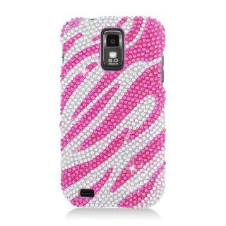 Pink Zebra Bling Gem Jeweled Crystal Cover Case for Samsung Galaxy S2 S II T Mobile T989 SGH T989 Hercules Cell Phones & Accessories