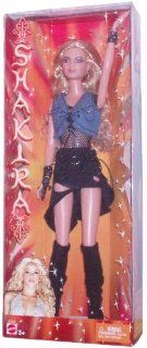 Barbie Year 2003 International Superstar 12 Inch Doll   Shakira in Denim Top and Black Mini Skirt with Bracelet and Microphone (B7634) Toys & Games