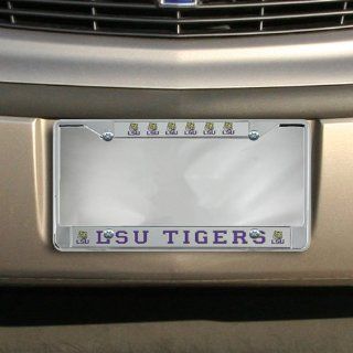 LSU Tigers Frost Chrome License Plate Frame: Automotive