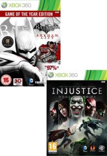 Injustice Gods Among Us includes Batman Arkham City (Game of the Year Edition)      Xbox 360