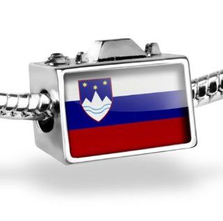 Neonblond Bead Camera "Slovenia Flag"   Fits Pandora charm Bracelet: NEONBLOND Jewelry & Accessories: Jewelry