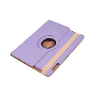 *Purple* 360 Degree Rotating Faux Leather Case Cover Skin With Stand for Apple iPad 2: Cell Phones & Accessories
