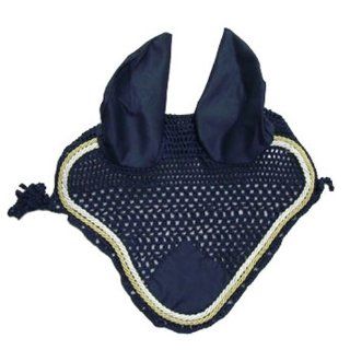 Quality Crochet Horse Ear Net Crocheted FLY Bonnet Fly Veil NEW Dark Blue: Sports & Outdoors