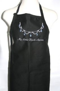 Black Embroidered Apron "My Little Black Apron": Clothing