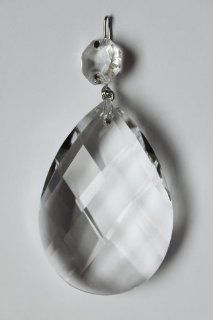 5 X Large AAA Top Quality Clear Crystal Chandelier Diamond Cut Teardrop Prisms Lamp Parts : Suncatchers : Patio, Lawn & Garden