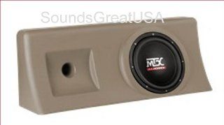 AMPLIFIED & Loaded MTX ThunderForm for 2000 2006 Chevy 1500 & GMC Sierra Crew Cab Custom Chevrolet Sub Box Holds 10" Subwoofer TAN