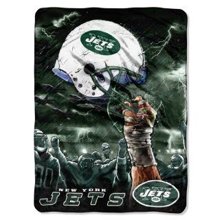 NFL New York Jets 60 Inch by 80 Inch Plush Rachel Blanket, Sky Helmet Design : Sports Fan Throw Blankets : Sports & Outdoors