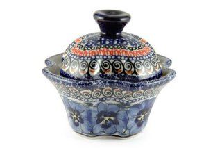 Polish Pottery Blue Art Trinket Box: Decorative Boxes: Kitchen & Dining