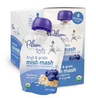 Plum Organics Tots Fruit and Grain Mish Mash, Blueberry, Oats and Quinoa, 3.17 Ounce Pouches (Pack of 12) : Grocery & Gourmet Food