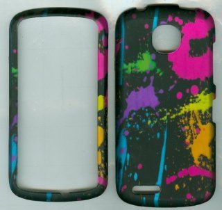Black Multi Color Paint Squirt Pantech Marauder R910l Snap on Faceplate Hard: Cell Phones & Accessories