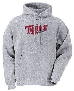 Minnesota Twins MLB Grey Embroidered Tackle Twill Hooded Sweatshirt By Nike Team Sports (S=36) : Sports Fan Sweatshirts : Sports & Outdoors