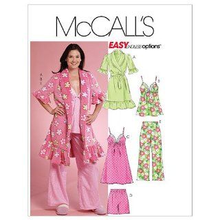 McCall's Patterns M5989 Misses' Robe, Belt, Top, Nightgown, Shorts and Pants, Size AX5 (4 6 8 10 12)