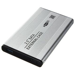 Silver Durable 2.5" Inch USB 3.0 SATA HDD Hard Drive External Enclosure Case Box: Computers & Accessories
