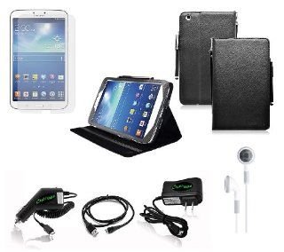COD(TM) Black Stand Leather Case with Charger and Screen Protector For Samsung Galaxy Tab 3 8 inch 8.0 (6 item): Computers & Accessories