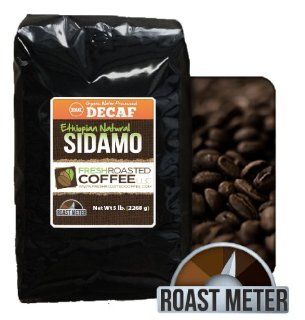 OFT Ethiopian Water Processed Decaf Natural Sidamo Coffee, 5 Lb. Bag, Whole Bean, Fresh Roasted Coffee LLC : Coffee Substitutes : Grocery & Gourmet Food