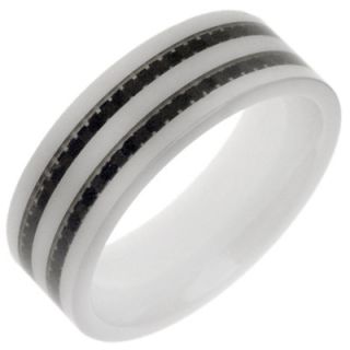 white ceramic band with double carbon fiber stripe orig $ 79 00 now
