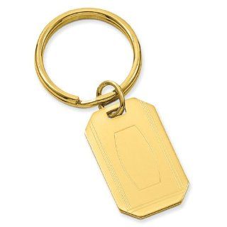 Gold plated with Engraveable Area Key Ring. Lovely Leatherrete Gift Box Included: Jewelry
