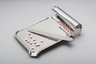 Stainless Steel Pill Counting Tray and Spatula Health & Personal Care