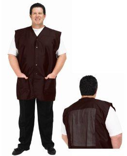 A Size Above Plus Size Men's Stylist Vest, Mesh Vent in Back, Brown, 1X : Hair Styling Products : Beauty