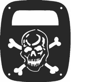 JeepTails Skull and Crossbones   Jeep TJ Wrangler Tail Lamp Covers   Black   Set of 2: Automotive