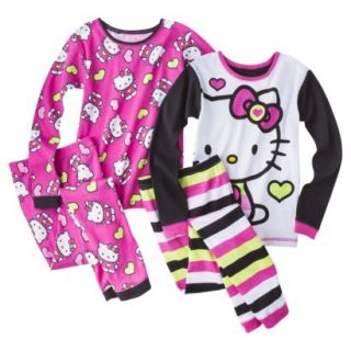 Hello Kitty Girls 4 Piece Tight Fit Pajama Set