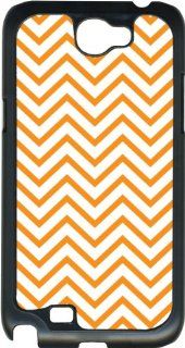 Orange Chevron Design on Samsung Galaxy Note II 2 Black Hard Case Cover: Cell Phones & Accessories