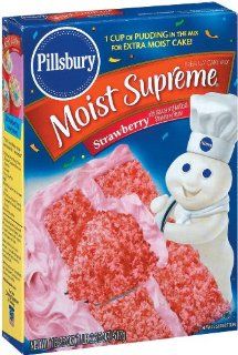 Pillsbury, Moist Supreme, Strawberry Flavored Cake Mix, 18.25oz Box (Pack of 6) : Grocery & Gourmet Food