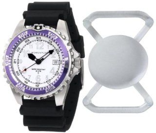 New St. Moritz Momentum M1 Twist Women's Dive Watch & Underwater Timer for Scuba Divers with Purple Bezel, Black Hyper Rubber Band & FREE Watch Protector (Valued at $12.95) for Added Protection to the Glass Face of Your Dive Watch: Watches