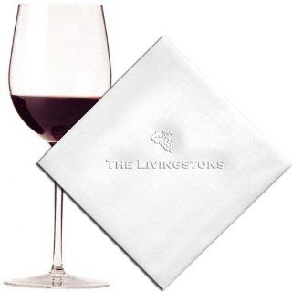 75 Personalized Embossed Beverage Napkins / Wine Grapes Design / Hostess Quality / Thick Linen Like Texture / 5 in. x 5 in.: Toys & Games