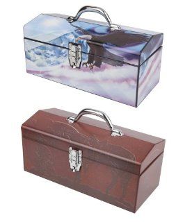Sainty International 24 516 Flying Free Above Clouds and Western Cowboy Art Deco Tool Box   Toolboxes  