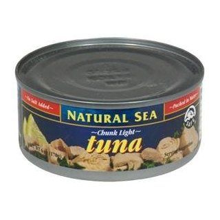 Natural Sea Tuna, Yellowfin, Chunk Light, No Salt Added 6 oz. (Pack of 24) : Tuna Seafood : Grocery & Gourmet Food