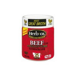 Herb Ox Beef Bouillon Cubes   25 Cubes   Gluten Free & No MSG Added : Herb Ox Brand : Grocery & Gourmet Food
