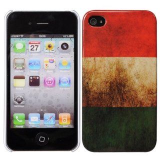 Bfun Packing Italy Flag Retro look Hard Cover Case for Apple iPhone 4 4G 4S AT&T Verizon Sprint: Cell Phones & Accessories