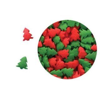 5 Lbs Sugar Shapes   Red & Green Christmas Trees   Quins Sugar Sprinkles for Decorating Cakes / Cupcakes / Cake Pops : Dessert Decorating Sprinkles : Grocery & Gourmet Food