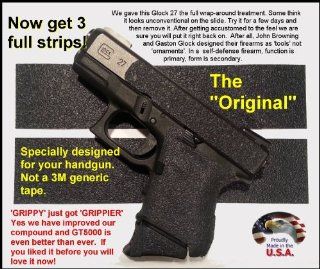 GT 5000 Grip Tape for Your Pistol * Use on handguns and rifles * Not gritty like sandpaper or skateboard tape. * Does not scuff clothing, holsters, furniture or car seats like those sandy tapes. * Makes chambering a round easier for arthritis sufferers . *