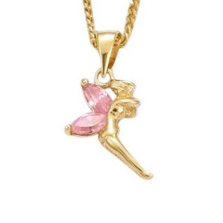 So Chic Jewels   18K Gold Plated Pink Cubic Zirconia Fairy Firefly Elf Pendant (Sold alone: chain not included): Jewelry