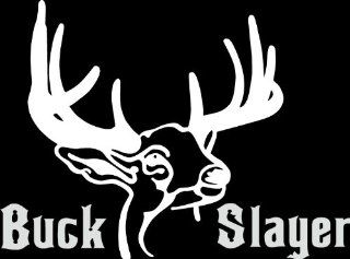 8" buck slayer deer hunter hunting Die Cut decal sticker for any smooth surface such as windows bumpers laptops or any smooth surface.: Everything Else