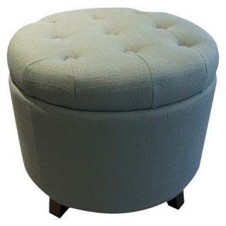 Storage Ottoman Threshold Round Tufted Storage Ottoman   Blue