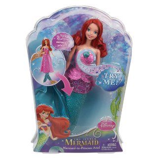 Disney Princess Mermaid to Princess Singing Ariel Doll: Toys & Games