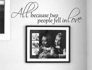 All Because Two People Fell In Love   Wall Decal Love Words Expressions Sayings Quotes Typography (Black, Medium)   Wall Docor Stickers