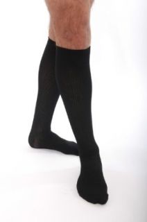 MicroFiberLine Men 15 20 mmHg Below Knee Closed Toe Color: Black, Size: Large: Clothing