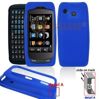 Dark Blue Transparent Silicone Skin Cover Case Cell Phone Protector for Samsung Impression A877 [Beyond Cell Packaging] Electronics