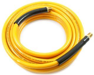 Forney 75406 Air Hose, Yellow PVC with 1/4 Inch Male NPT Fittings On Both Ends, 1/4 Inch by 25 Feet   Air Tool Hoses  