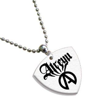 Atretu Chain / Necklace Bass Guitar Pick Both Sides Printed Musical Instruments